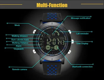 OHSEN Bărbați ceas de Moda Roșu Sport ceas Inteligent Pedometre Bluetooth memento Apel de Alarmă Cronometru Digital rezistent la apa Mișcare record