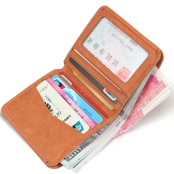 Ultra-subțire mini portofel bărbați scurt geanta Retro din piele verticale posete de sex feminin subțire portofel de înaltă calitate A605-1
