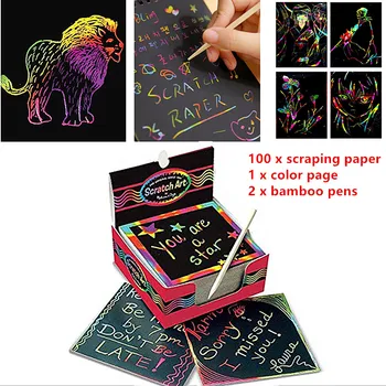 100buc Magie de Culoare Zero Hârtie de Artă Cărți de Colorat, Disponibil Pe Ambele Părți Decopertarea Desen Jucarii Pentru Copii 8.5 cm