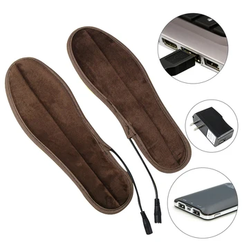 Maro Unisex USB Electric de Încălzire Alimentat Tălpi în aer liber, Pantofi Sport, Cizme de Blana de Pluș Moale Solid Încălzit Tălpi Picior mai Cald