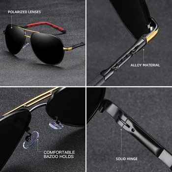 HINDFIELD Bărbați Vintage Aluminiu Polarizat ochelari de Soare Brand Clasic de ochelari de Soare de Acoperire Lentile de Conducere Ochelari Pentru Barbati/Femei