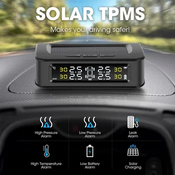 TPMS 5 anvelope auto senzor de presiune de alarmă sistemul de monitorizare afișează solare de control al presiunii de avertizare prin senzor extern 6 bar USB