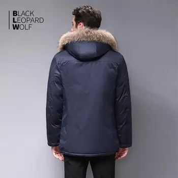 Blackleopardwolf 2019 geaca de iarna barbati de moda strat gros hanorac detasabil de lux uza cu blana în jos jacheta barbati BL-1120M