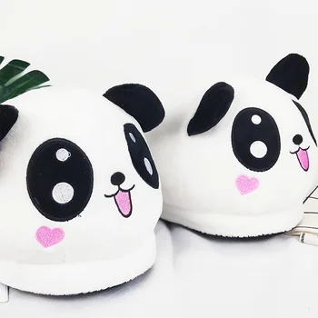 Panda Papuci Pentru Femei De Start Drăguț Pantofi Mari, Pufoase, Papuci Fete Cald Iarna Pantofi Cu Blană Papuci Unisex Cameră De Interior, Papuci