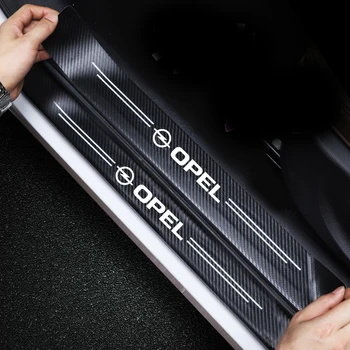 Pentru Opel insignia astra j h g, corsa d, zafira b accesorii 4BUC Masina Scuff Placa Prag de Ușă cu Prag de Carbon, Fibre de piele Autocolant