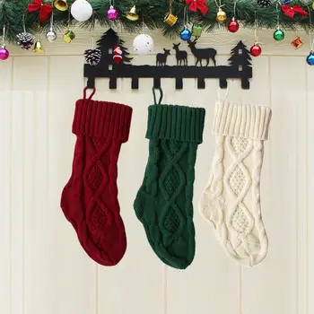 Tricotate Ciorapi De Crăciun Decor De Crăciun Cadou De Crăciun Sac Semineu Decor Șosete De Anul Nou Bomboane Cadouri Pungi Titular