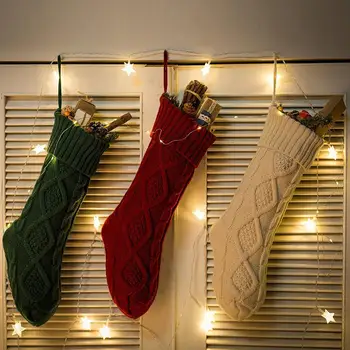 Tricotate Ciorapi De Crăciun Decor De Crăciun Cadou De Crăciun Sac Semineu Decor Șosete De Anul Nou Bomboane Cadouri Pungi Titular