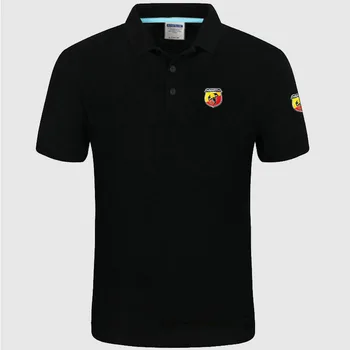 Vara Tricou Polo Abarth logo-ul de Brand de Moda pentru Bărbați din Bumbac cu Maneci Scurte Polo Shirt Solid Jersey Topuri Tricouri