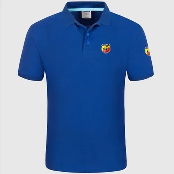 Vara Tricou Polo Abarth logo-ul de Brand de Moda pentru Bărbați din Bumbac cu Maneci Scurte Polo Shirt Solid Jersey Topuri Tricouri
