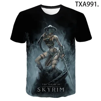 Noul The Elder Scrolls V SKYRIM 3D Tricouri Barbati Femei Copii Vara Joc Casual T-shirt cu Maneci Scurte Topuri Rece Skyrim Tricou