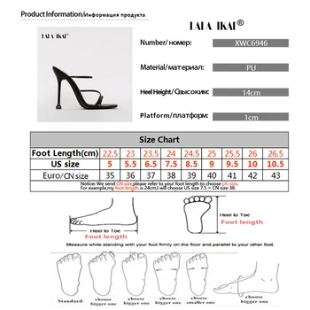 LALA IKAI 2020 Femei Super de Înaltă Tocuri Subtiri Sexy Sandale Primavara-Vara de Mari Dimensiuni Aluneca Pe Cap Pătrat Pantofi pentru Femei XWC-6946-4