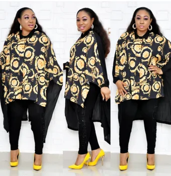 Africa De Imprimare Tricou Femei Rochie De Îmbrăcăminte 2019 Mânecă Lungă Pierde Rândunicii Neregulate Tiv Ciufulit Dashiki Rochie De Moda