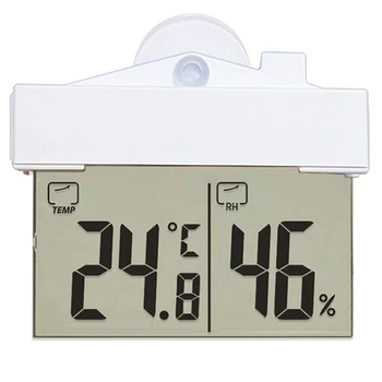Digital Transparent Acasă Fereastra De Afișare Termometru Higrometru Interior Temperatura Exterioară Interioară Umiditate Metru Postul Cu Suc