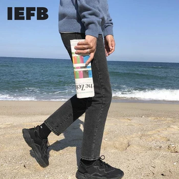 IEFB primăvară de iarnă pentru bărbați-coreean drept negru slim denim casual pantaloni barbati negru tendință de blugi pentru bărbați vintage pantaloni 9Y4540