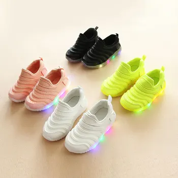 Sport copii Pantofi sport Adidasi Copii Formatori Toddler Copii Băieți Fete Pantofi Casual cu LED-uri de Lumină SEC88