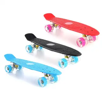 4 Jante de Oțel de Rulmenți Skateboard-ul cu LED-uri Intermitente de Jante de 22 In Patru roți Mini Longboard Skate Skateboard Sporturi în aer liber