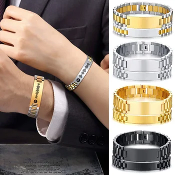 Personaliza Cuplu De Bijuterii Brățară Engravable De Lux Watchband Pentru Barbati Femei Din Oțel Inoxidabil Rollie Lanț Link-Ul De Bratari