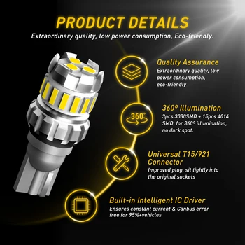 2X 1200Lm W16W T15 LED-uri Canbus Auto Backup Inversă Bec Pentru Audi A3 A4 B6 B8 A6 C6 80 B5 B7 A5 Q5 Q7 TT 8P 100 8L C7 8V A1