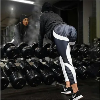 Femei Fitness Purta Antrenament Sportiv De Funcționare Jambiere Push-Up Sală De Fitness Elastic Pantaloni Slim Pantaloni De Yoga Fagure De Carbon Jambiere