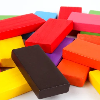 Copilul din Lemn de 12 culori 120 tablete Domino conține un set de 10 buc Domino accesorii Copiii Montessori din Lemn Constructii Blocuri Jucarii