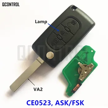 QCONTROL Telecomanda Cheie Auto Butonul de Lumină pentru CITROEN Berlingo C3 C2 C5 C4 Picasso 433Mhz 7941 Cip (CE0523 ASK/FSK, 3BT, VA2)