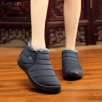 Femei Plus Catifea Confort Adidași De Iarnă, Impermeabil Ține-Cald Plat Cizme De Zapada Moale De Culoare Solidă De Jos Amortizare Pantofi De Mers Pe Jos