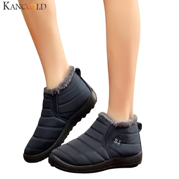 Femei Plus Catifea Confort Adidași De Iarnă, Impermeabil Ține-Cald Plat Cizme De Zapada Moale De Culoare Solidă De Jos Amortizare Pantofi De Mers Pe Jos