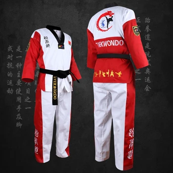 Calitate de Top de Culoare Taekwondo Uniforme pentru Copiii adulți, Adolescenți Poomsae dobok roșu albastru negru tae kwon do haine WTF aprobat