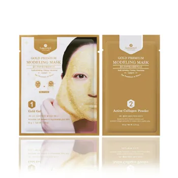 Coreea De Produse Cosmetice Shangpree Aur Esență Moale Masca De Hidratare Hidratare De Strângere De Reparare 5 Buc * 50 Ml/Cutie + Perie + Castron