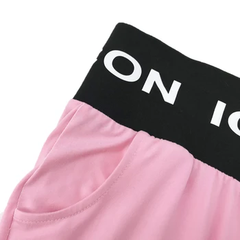 NOI 2020 Femei 2 Bucata Set Trening Scrisoare de Imprimare de Top Și Pantaloni Femme Haine Elastic Talie Pantaloni Lungi Set