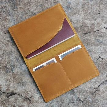 Vintage Mini Din Piele Multi-Funcție Pașaport Titularul De Acoperire Caz Notebook Organizator Jurnal Jurnal Piele Lucrate Manual