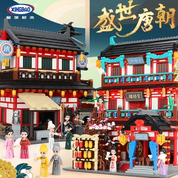 XingBao Stradă Oraș Serie MOC Dinastia Chineză Stil de Arhitectura Urbana Vista Clădire DIY Blocuri Jucarii Copii Asamblat Modelul Cadou