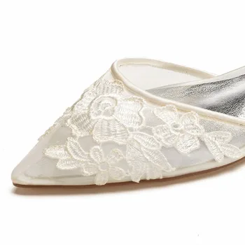 Creativesugar vedea prin ochiuri subliniat toe pantofi de damă curea glezna dulce aplicatiile de dantela elegante de mireasa pantofi de nunta de domnisoare de onoare