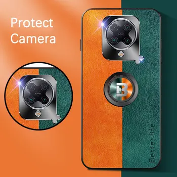 Caz de telefon pentru Xiaomi Poco F2 Pro Capac Inel Magnetic Camera de Protecție din Piele TPU Cadru Caz pentru Xiaomi Pocophone F2 Pro X2