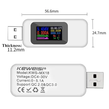Tester USB DC Voltmetru Digital Amperimetro Tensiune Curent voltmetru Ampermetru Detector de Banca de Putere Încărcător Indicator Monitor