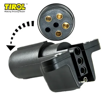 TIROL T24508a 6 Mod Rotunde Pin la 4 Mod de Plat Trailer Cabluri Adaptor Remorca de Lumină Plug pentru NOI Conector RV Barca Transport Gratuit