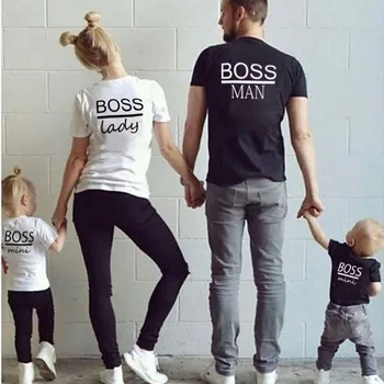Tărtăcuță papusa familie de potrivire haine noi de moda familia uite BOSS model de familie tricou mami tati copil fiul tricouri topuri