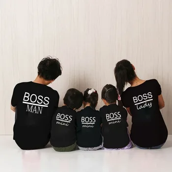 Tărtăcuță papusa familie de potrivire haine noi de moda familia uite BOSS model de familie tricou mami tati copil fiul tricouri topuri
