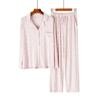 Toamna Noua Modal 2 BUC Pijamale Somn Set Drăguț de Imprimare de Desene animate îmbrăcăminte de noapte pentru Femei Casual Halat de baie cu Maneci Lungi Homewear Liber Pijamale