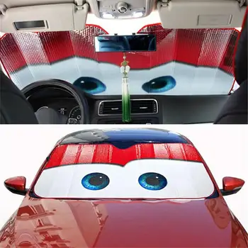 Desene animate Fereastra Folii de 5 Culori pentru Ochi Pixar Incalzite Parbriz Parasolar 130x70cm Masina Fața Ferestrei Parasolar Auto Solar Protect