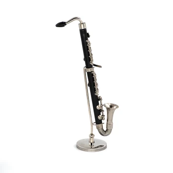 1buc Miniatură Aliaj Clarinet Bas Model cu Suport Mini Instrument Muzical de Păpuși ob11 1/6 Acțiune figura Accesorii bjd
