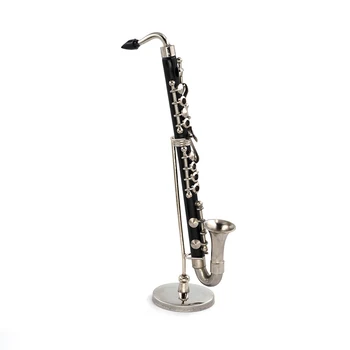 1buc Miniatură Aliaj Clarinet Bas Model cu Suport Mini Instrument Muzical de Păpuși ob11 1/6 Acțiune figura Accesorii bjd