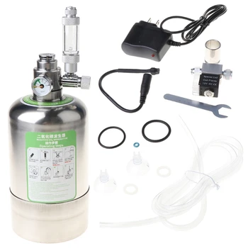 Acvariu DIY CO2 Generator de Sistem din Oțel Inoxidabil, Sticlă Instrumente cu Indicator de Presiune Automate Supapă de Presiune cu Bule Y5GA