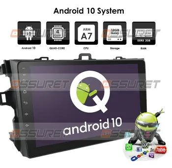 2Din android 10 2G+32G Masina Radio Player Multimedia Pentru Toyota Corolla 2007-2011 CAM-IN USB DVR SWC OBD DTV BT Video GPS Nav WIFI