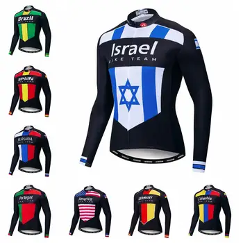 Israel 2020 ciclism jersey Barbati Mountain Bike jersey MTB Biciclete Tricouri maneca lunga Drum Topuri toamna primavara Spania Brazilia galben