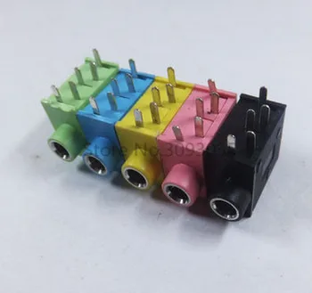 50Pcs PJ215 PJ325 3.5 mm Cinci culori pentru Căști Stereo Conector Adaptor de Priză Audio-Video Jack Plug Socket