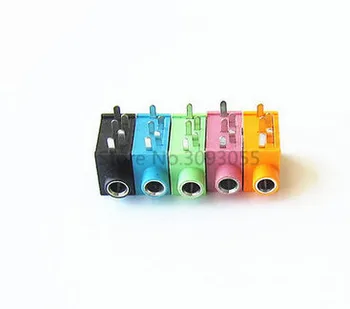 50Pcs PJ215 PJ325 3.5 mm Cinci culori pentru Căști Stereo Conector Adaptor de Priză Audio-Video Jack Plug Socket