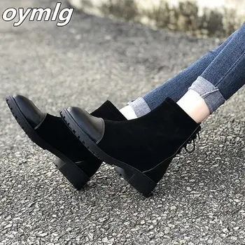 Cizme de toamna pentru Femei Pantofi pentru Femeie Cizme de Moda Rotund PU Glezna Cizme 2020 Iarna Elastic Cizme Negre Cizme Confortabile