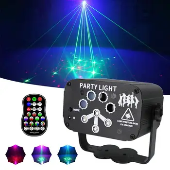 6/8 Gaura 128 Model de Proiector de la Distanță/Sunet Actived LED Laser Disco Light DJ Petrecere Etapa Lumina de Crăciun de Interior Lampa Decor