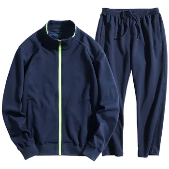 De mari Dimensiuni 8xl 7xl Bărbați Sportwear Costum Bluza de Trening Barbati Casual Active Trening cu Fermoar Set Uza Sacou+pantaloni Seturi
